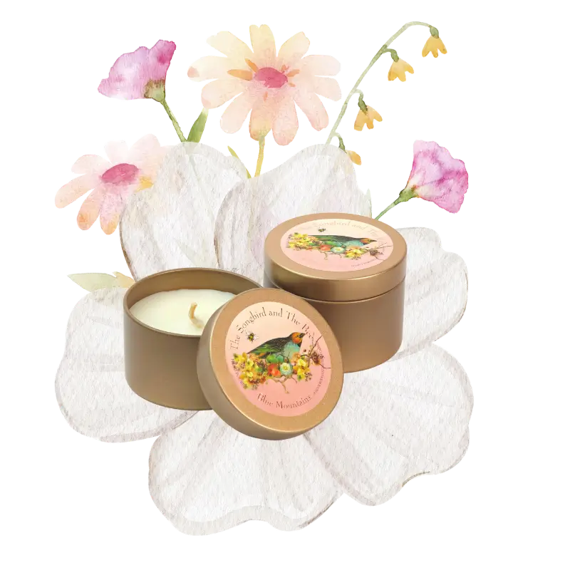 candle tinpots on a flower background (2)